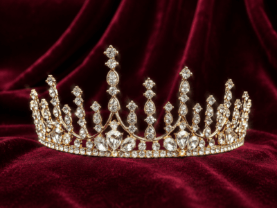 Luxury Gold Crystal Crown Tiara for Women | Premium Rhinestone Bridal Wedding Princess Crown | Elegant Party & Birthday Hair Accessory