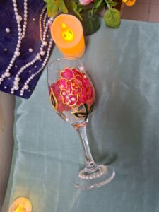 Painted drinks glass