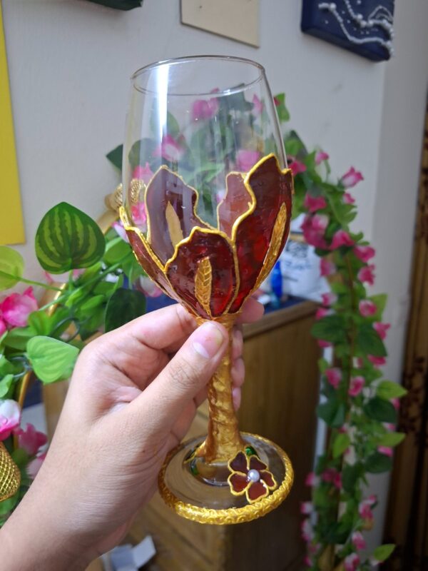 Painted drinks glass