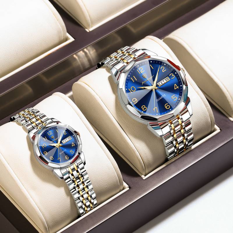 POEDAGAR 852 + 3078 Couple Watch Set —
