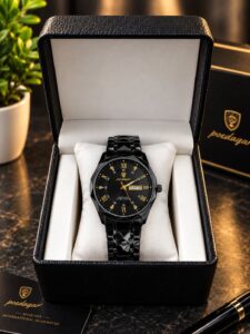 Poidagar 306 Butterfly Look ⌚ Poidagar 306 — পুরুষদের জন্য প্রিমিয়াম ডিজাইনের স্টাইলিশ কোয়ার্টজ ঘড়ি। 💎 ✅ ১০০% অরিজিনাল ✅ ১০০% ওয়াটারপ্রুফ ✅ স্টেইনলেস স্টিল বডি ✅ আকর্ষণীয় ডে-ডেট ডিসপ্লে ✅ জং ও মরিচা প্রতিরোধী ডিজাইন ✅ দৈনন্দিন ব্যবহার ও গিফটের জন্য উপযুক্ত। 🎁 স্টাইলিশ লুকে নিজেকে করে তুলুন আরও আকর্ষণীয়!